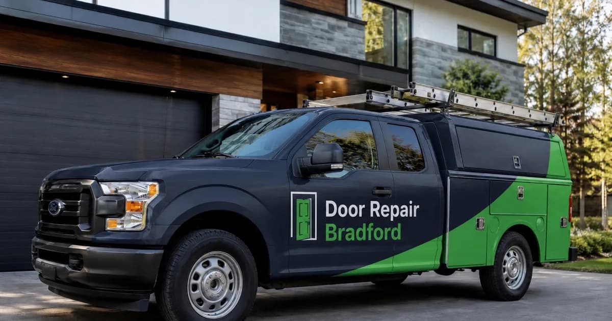 Door repair service vehicle serving Bradford, Ontario