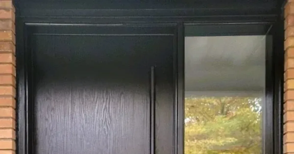 Sliding patio door on a home in Bradford, Ontario